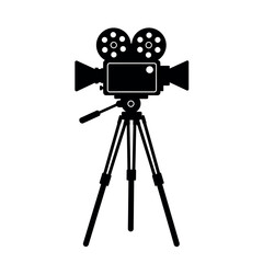 Obraz premium Vintage Film Camera on Tripod.