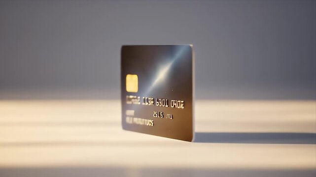 Macro shot of a modern black credit card