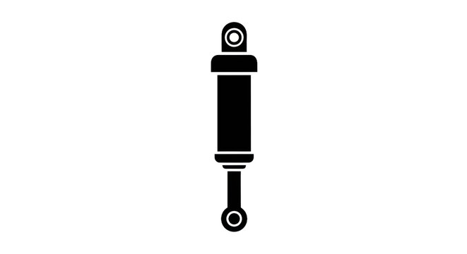 Shock absorber illustration with white line art on a transparent background