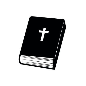 Bible with a white cross on the cover.