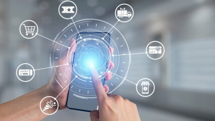 Digital gift card icons show e-commerce, payment, and digital gift card redemption. Digital gift card supports online shopping, secure payment, and customer loyalty programs. Gist