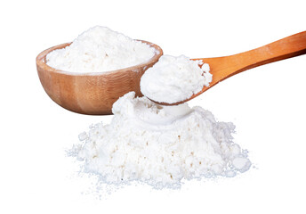 fine salt in a bowl and wooden spoon