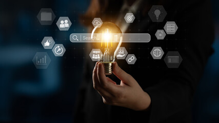 Search bar representing digital marketing, SEO analysis, and network data management Parse