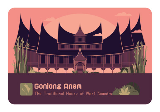 Rumah Adat Gonjong Anam - The Traditional House of West Sumatra - Indonesian Traditional House