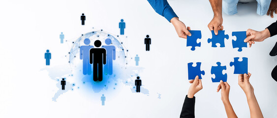 A concept of global leadership and network influence. A central team or individual connects with a...