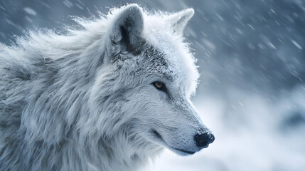 Naklejka premium wolf in snow