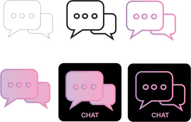 Clean Gradient Chat Bubble Icon Set for Minimalist Design