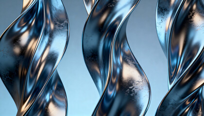 conceptual wallpaper mixing organic fluid form with metallic reflections, smooth lighting, vertical, realistic detail 