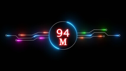 Neon social media content promotion, subscriber or followers. Like, share and subscribe illustration.