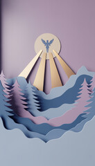 Vector illustration of a happy festival symbol of a forest fairy giving a blessing.