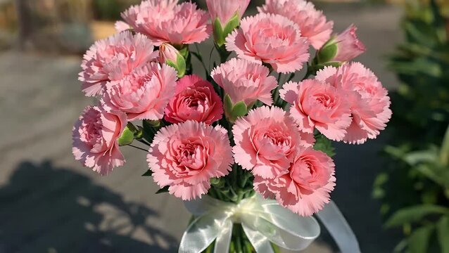 Specifically Carnations  Associated with the Observance of Mother's Day and the Act of Giving