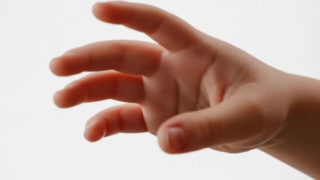 Gentle hand reaching out against a bright, uncluttered background