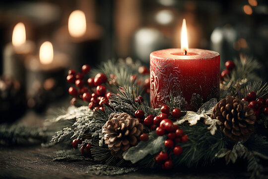 Adventkranz mit einer Flamme