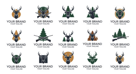 Deer Head Logo Collection for Brand Identity and Design.