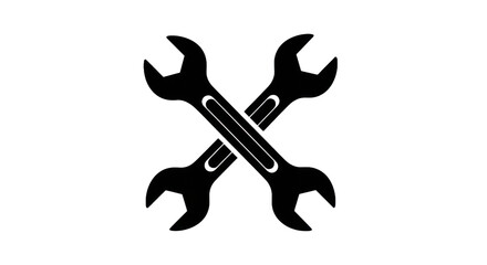 Crossed wrenches icon engineering and maintenance concept on transparent background