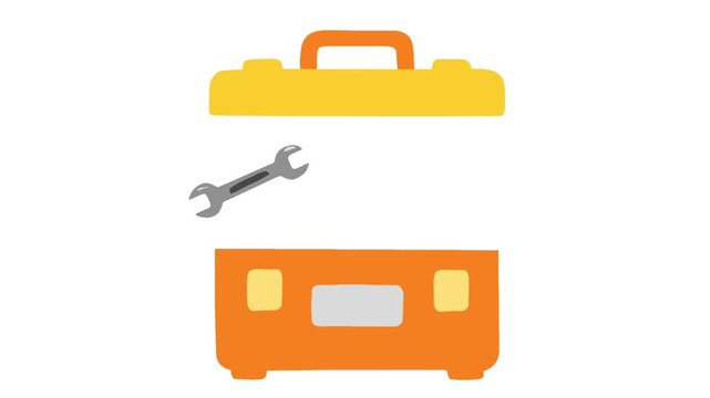 Labor Day Toolbox Animation in Flat Style for Worker Celebration Scene