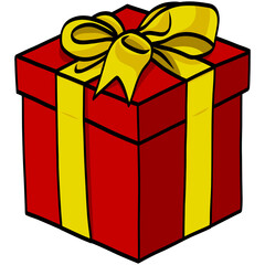 Christmas Gift Box Cartoon Illustration