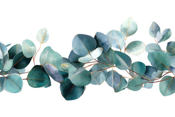 Delicate eucalyptus sprigs in shades of teal and gray