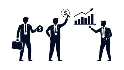 Businessmen demonstrating financial growth
