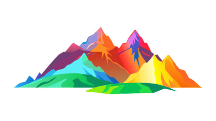 Colorful mountain range illustration