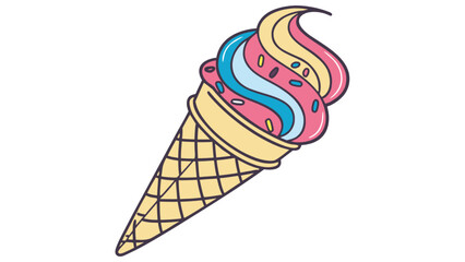 Colorful ice cream cone for summer