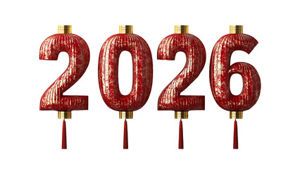 2026 number made from chinese lantern