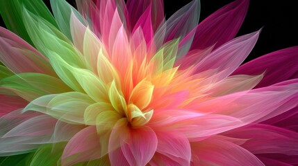 Vibrant Flower Abstract Art with Colorful Petals and Soft Light
