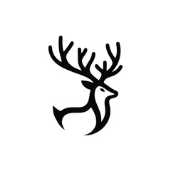 Naklejka premium Reindeer symbol on a white background