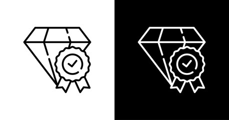 Diamond Quality  White Icon Set Design