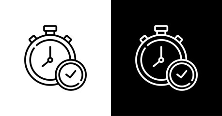 On Time  White Icon Set Design