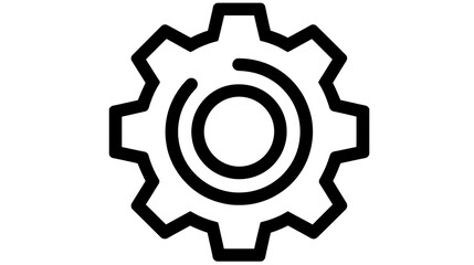 Obraz premium A black and white image of a gear with a circle in the middle