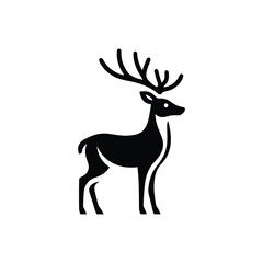 Deer silhouette in simple black