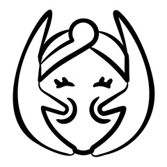 Facial Massage Icon - Handdrawn