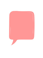 Hand drawn organic speech bubble sticker in rectangle doodle style. Textbox for quote or chat message, comment and expressive communication. Modern element for conversation and post design.