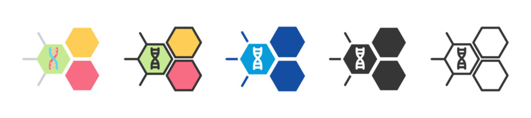 nucleotide icon set multi style various collection