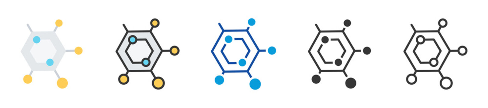 enzyme icon set multi style various collection