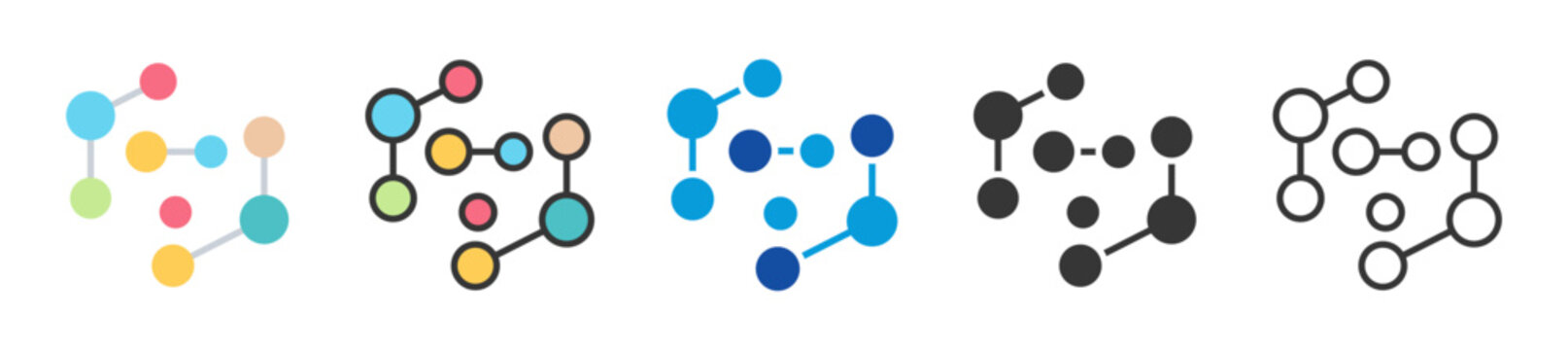 peptide bond icon set multi style various collection