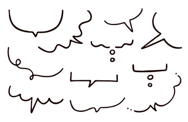 シンプルな手描きフキダシセット