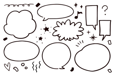 吹き出しとあしらいのセット