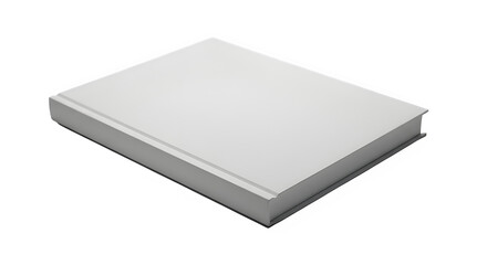 3D visualization of a blank book with neutral grey backgroundated on white