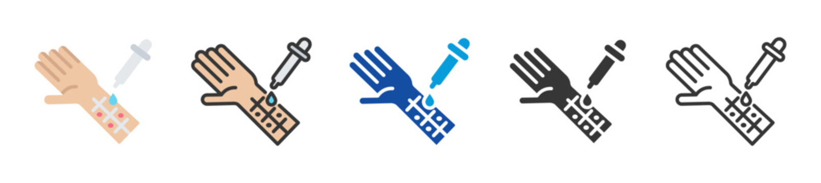 allergy testing icon set multi style various collection