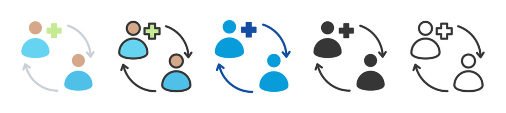 specialist consultation referral icon set multi style various collection