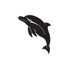 Obraz premium cute dolphin silhouette vector illustration 