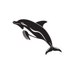 Fototapeta premium cute dolphin silhouette vector illustration 