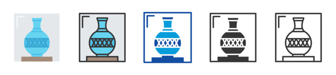 display case icon set multi style various collection