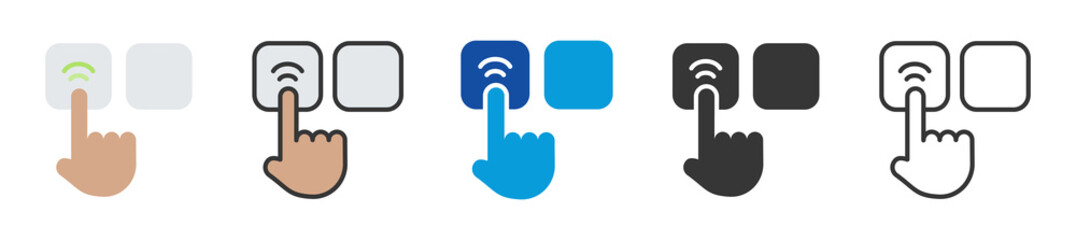 Obraz premium interactive display icon set multi style various collection