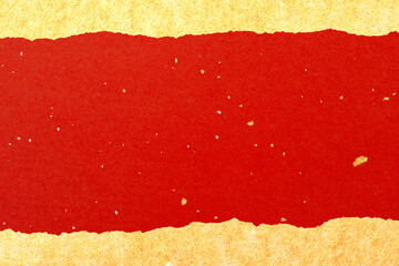 赤い和紙と金色の紙