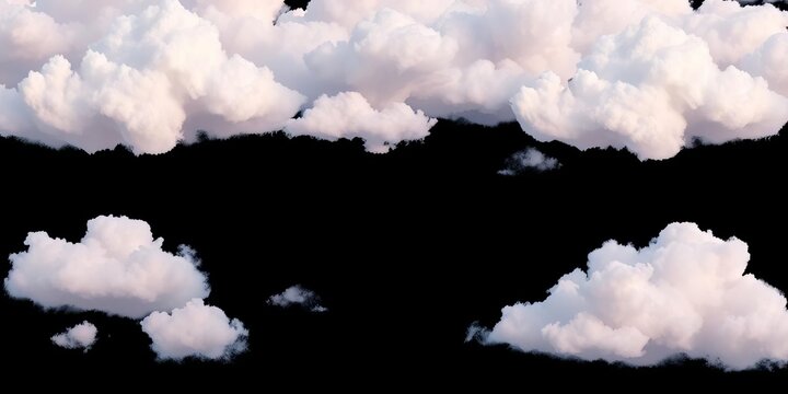 Abstract fluffy clouds in various shapes and sizes, perfect for design elements,  digital,  element