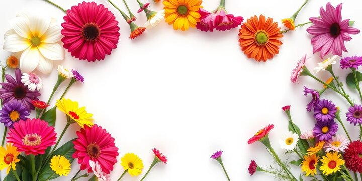 Vibrant birth month flowers arranged as directional arrows, August, floral design