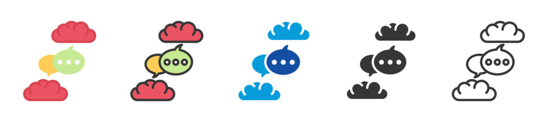 psycholinguistic icon set multi style various collection